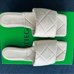 Botega Veneta Rubber Lido Quilted Embossed Lagoon Napa flats